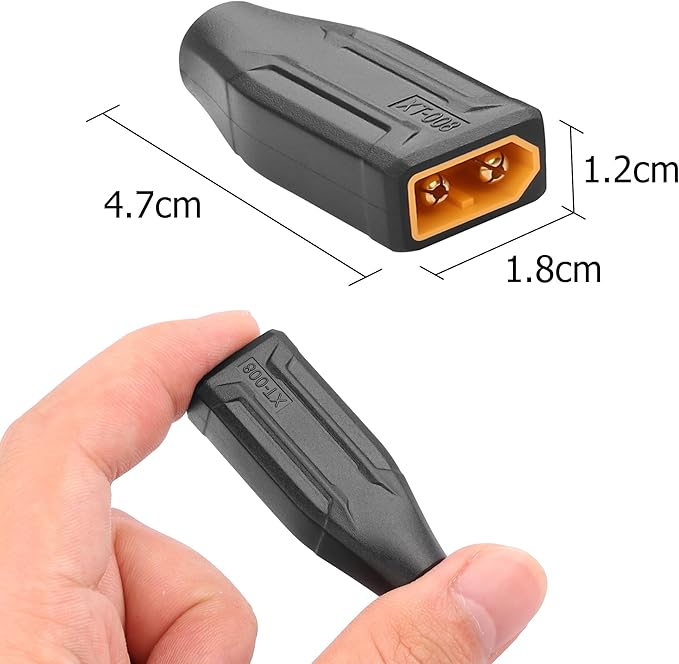YAODHAOD XT60 to DC 5525 Adapter 2pcs, XT60 Male to DC 5.5mm x 2.5mm Female Model Airplane Power Connector Extender Adapter for Drone, Model, Energy Storage Power (XT60 Male to DC5525 Female)