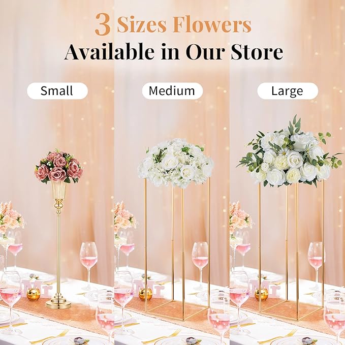 NUPTIO Artificial Flower Centrepieces for Tables - 10 Pcs Dusty Rose Fake Flowers Roses Balls 9.5in Diameter - Silk Faux Rose Arrangement for Wedding Party Centerpiece Table Decorations