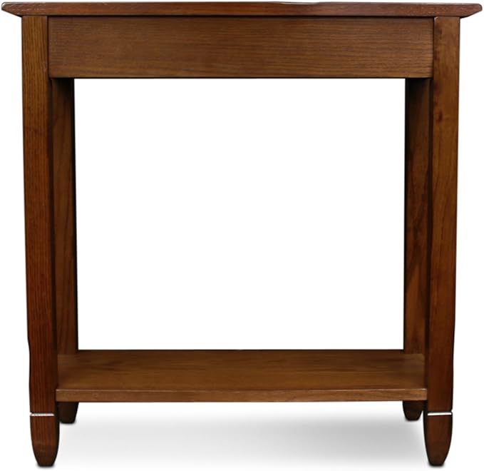 Leick Home 10059 Rustic Slate Tile Hall Console Sofa Table with Shelf, Rustic Oak