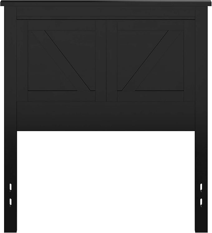 Glenwillow Home Farmhouse Style Wood Panel Headboard in Black - Twin Size