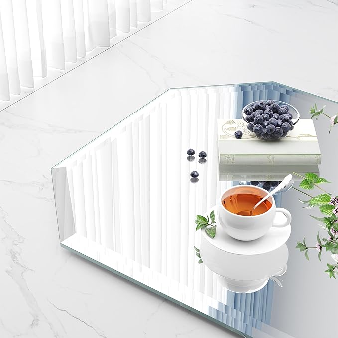 Silver Wall Mirror-Beveled Edge Frameless Mirror for Bathroom, Vanity, Bedroom, Rectangle Mirrors （20X28inch）