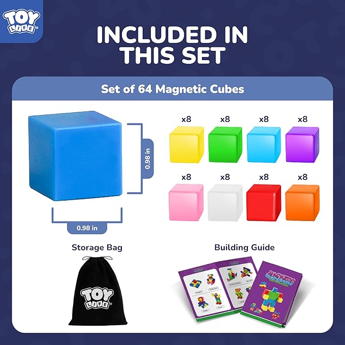 TOY Life 64 Pcs Magnetic Blocks for Toddlers Age 3-5 Magnet Blocks Magnetic Building Block for Kids Ages 4-8 Magnet Block for Kids 3-5 Preschool Creative Stem Building Toys