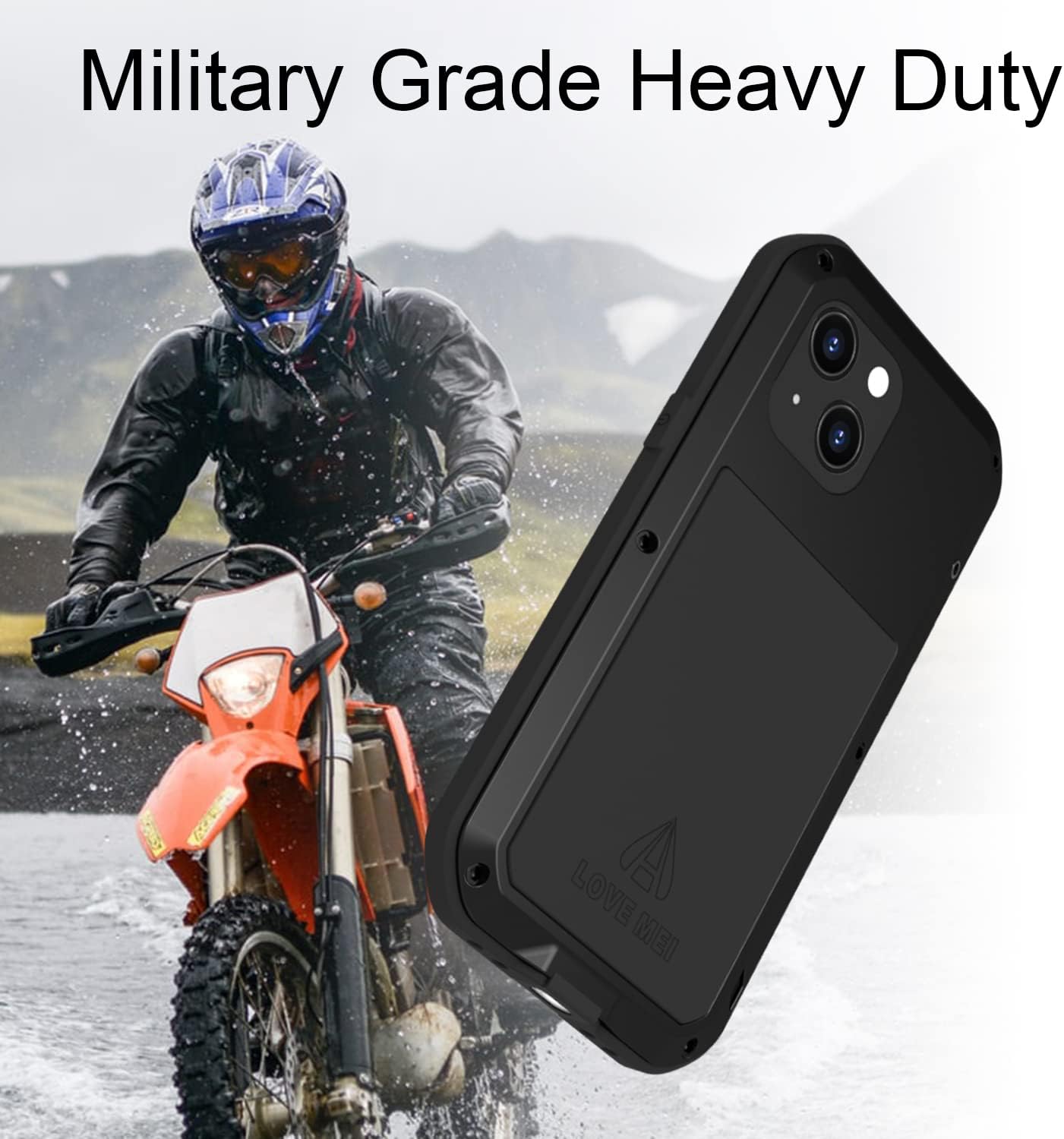 LOVE MEI Compatible with iPhone 13 Mini Case - Outdoor Sports Military Heavy Duty Waterproof Shockproof Case