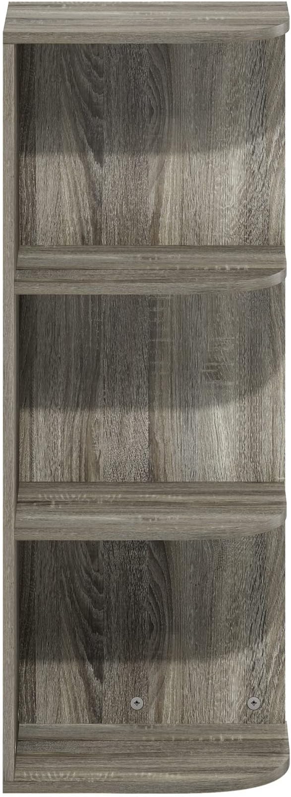 Furinno PASIR Book Shelf, 3-Tier Corner Bookshelf, Open Shelves Bookcase 9.3" x 12" x 31.5", for Living Room, Bedroom, Home Office, French Oak