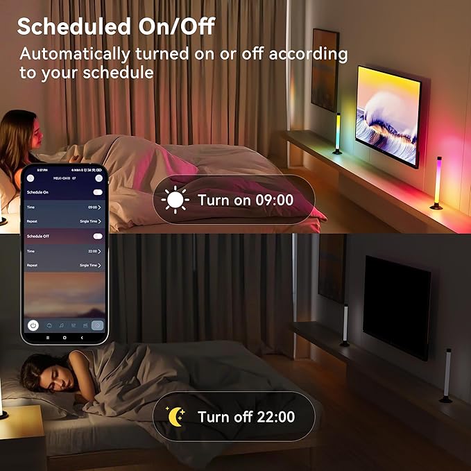 Led Light Bar with Music Sync, Color Changing TV Backlight App & Remote Control, IC+RGB & W Smart RGB Light Bar, USB Powered Led Lights for TV, PC Room Monitor Backlight Gaming Accessories
