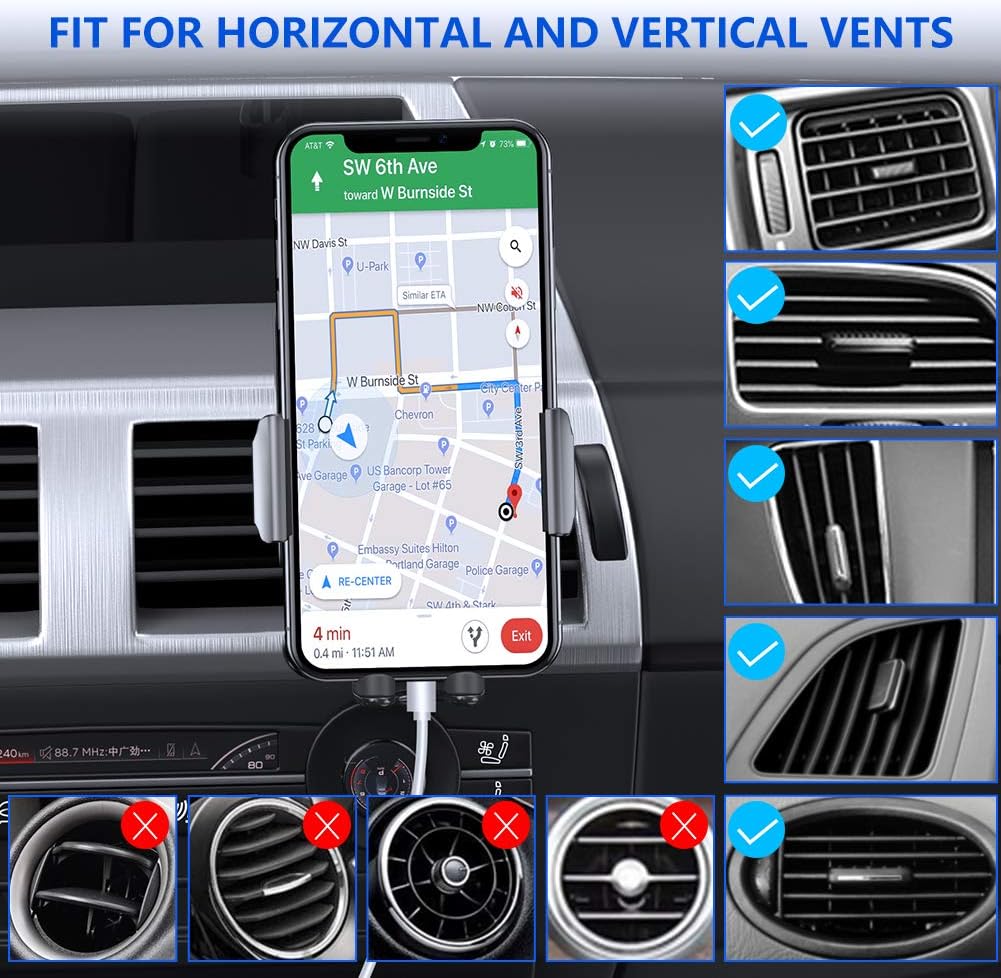 Miracase Upgraded-2nd Generation Universal Phone Holders for Car, Hands Free Air Vent Mount, Compatible with iPhone