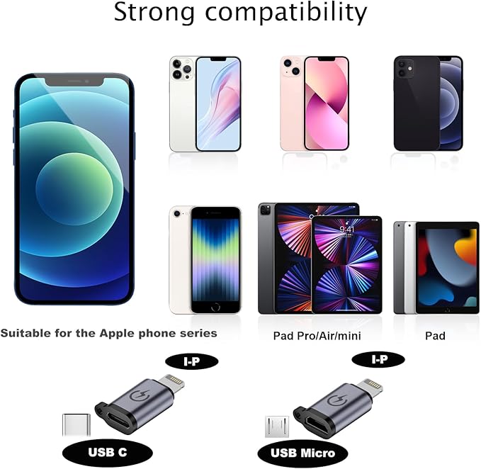 USB C to Micro Adapter, USB C to Micro Adapter, Micro to USB C Adapter, USB C to USB Adapter,USB to USB C Adapter,USB C to USB B Adapter,9 Stück.