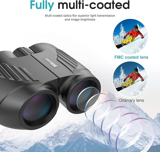 20x25 Binoculars for Adults and Kids, High Power Easy Focus Compact Binoculars with Low Light Vision for Bird Watching and Travel