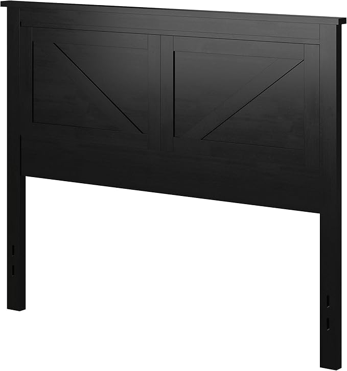 Glenwillow Home Farmhouse Style Wood Panel Headboard in Black - Full Size