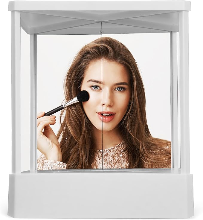 FRCOLOR Non Reversing Mirror Fine Cosmetic Makeup Standing Vanity Mirror Small Travel Home Desktop Tabletop Mirror