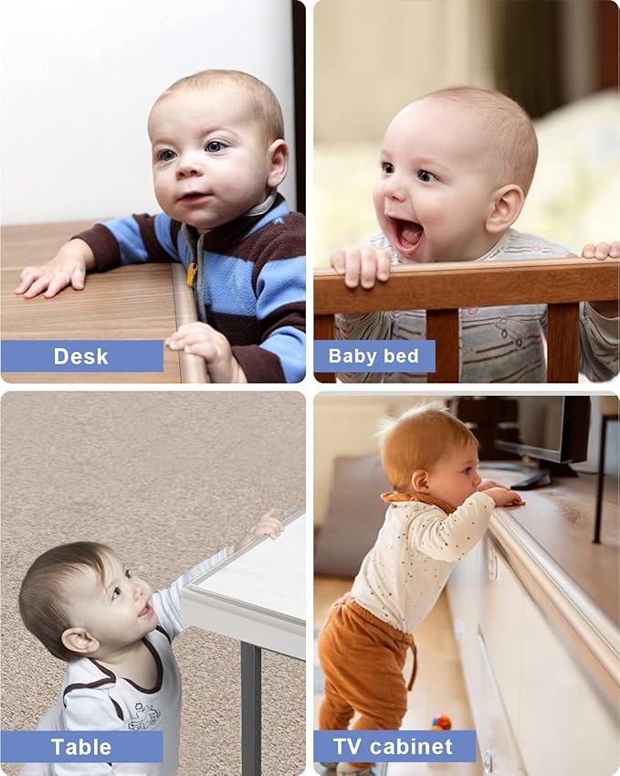 Corner Protectors,16.4ft(5M) Clear Corner Protector Baby Proofing, Soft Edge Protectors, Corner Guards Furniture Corner&Edge Safety Bumpers with Upgraded Strong Adhesive for Furniture&Sharp Corners