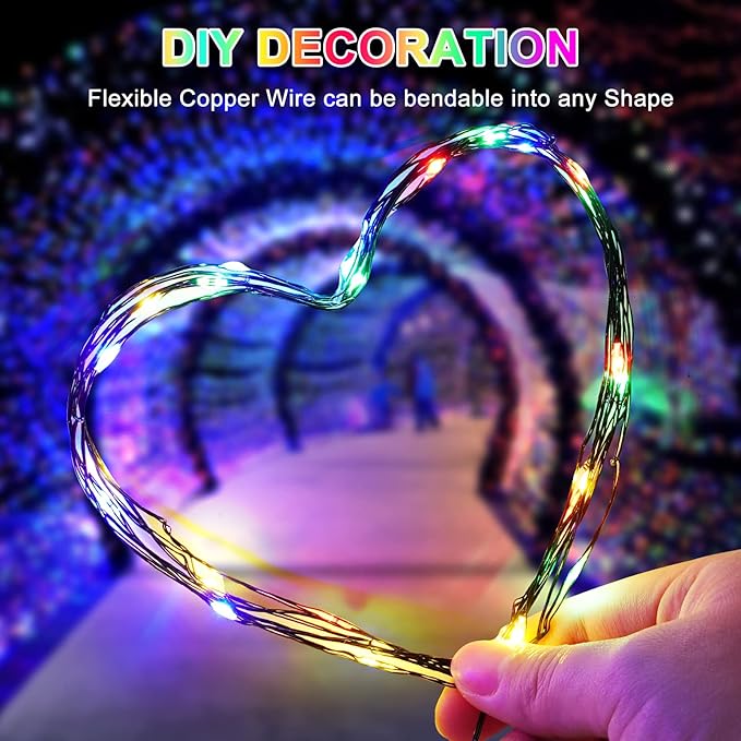 Decute 500LED Christmas Tree Lights Fairy String Light 164FT Green Copper Wire Warm White and Multicolor Dimmable with Remote, UL Cerficated Twinkle Light for Party Wedding Indoor Outdoor Decor