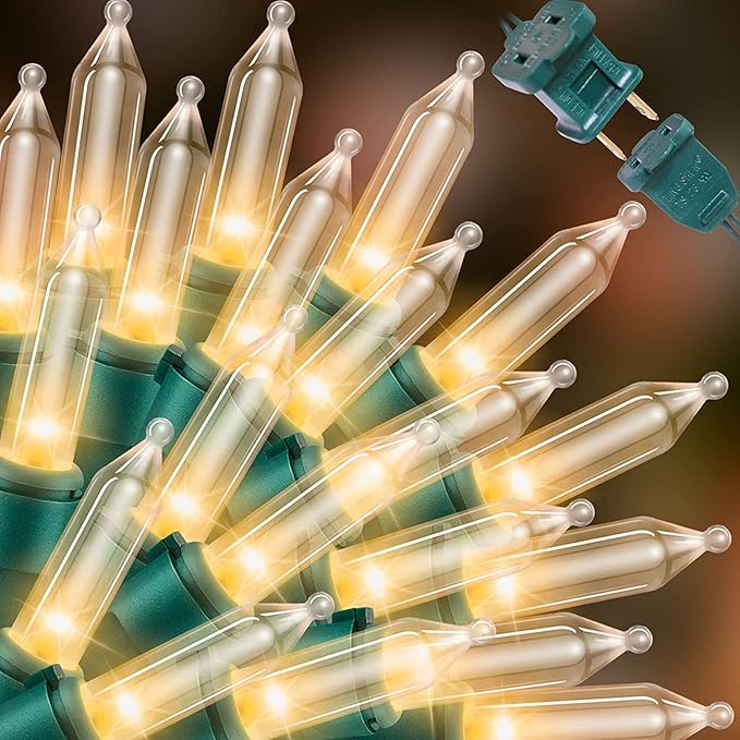LAMPHOME Super-Bright Extendable Warm White Christmas Lights Decoration 150Lights 31.9ft UL Certified Mini Bulb String Lights Set for Outdoor Christmas Tree Garden Holiday Party Patio Wedding Decor