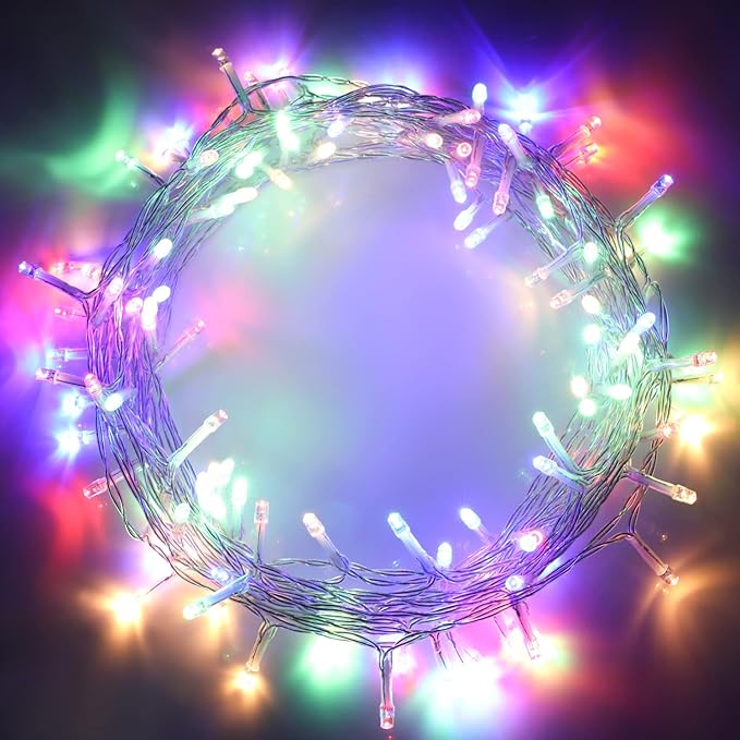 Christmas String Lights, 120 LED Battery Operated String Lights, 42ft IP65 Waterproof Outdoor Fairy Light with Timer 8 Modes for Bedroom,Garden,Party, Indoor Outdoor Decorations, Multicolor