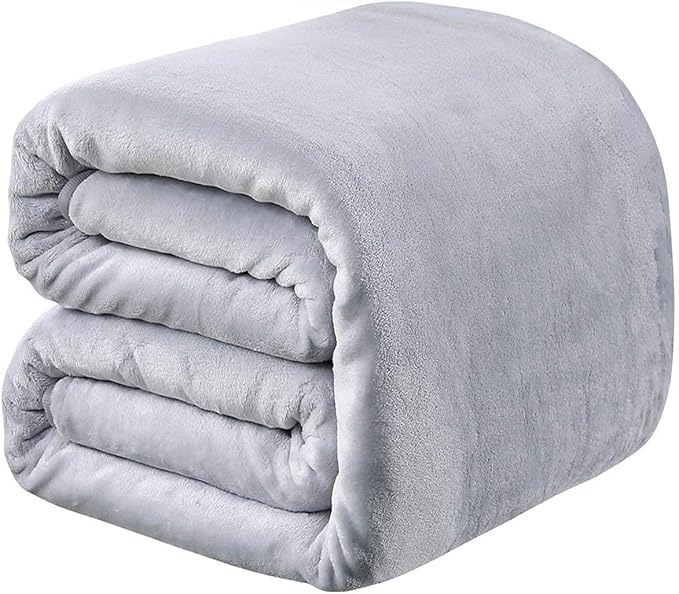 Polar Fleece Throw Blankets Travel Size for The Bed Extra Soft Brush Fabric Super Warm Sofa Throw Blanket 50" x 61"(Gray Travel)