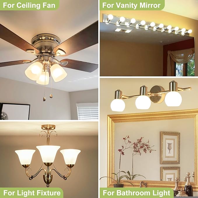 Sailstar Ceiling Fan Light Bulbs, E12 LED Bulb 60W Equivalent, Neutral White 4000K, 600 Lumens, A15 Small Candelabra Base LED Light Bulbs 6W, CRI 85, Non-dimmable, Pack of 6