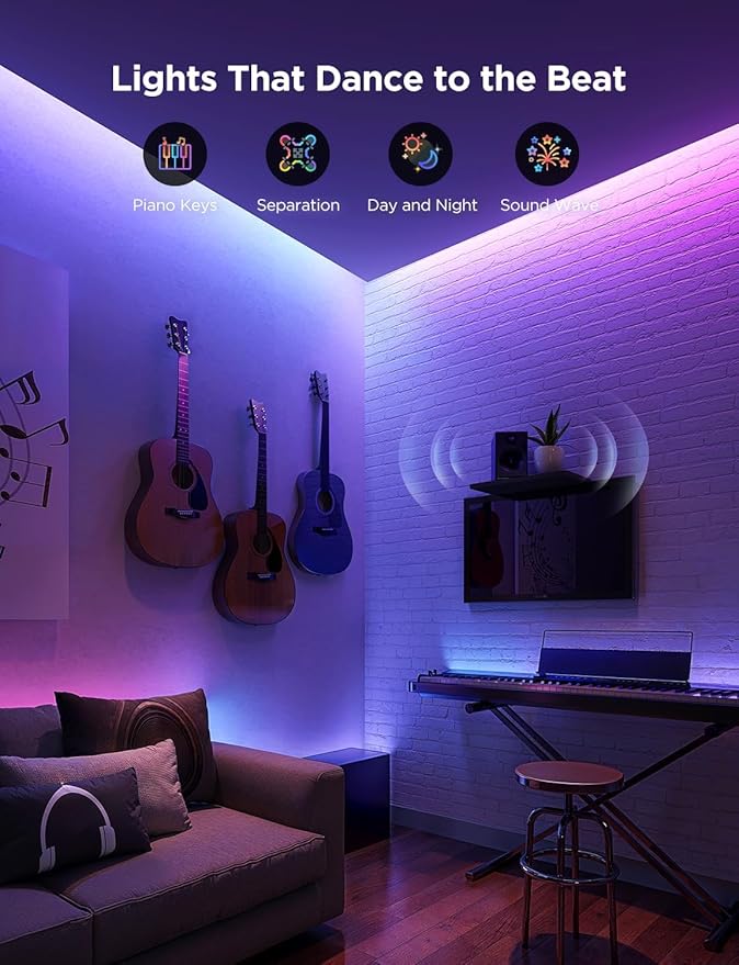 Govee RGBIC Strip Light 2 Pro with Matter, 6.56ft Smart LED Strip Lights Compatible with Alexa and Google Assistant, Color Changing LED Lights for Bedroom, Cabinet, Party, Gaming Desk, Home Decor