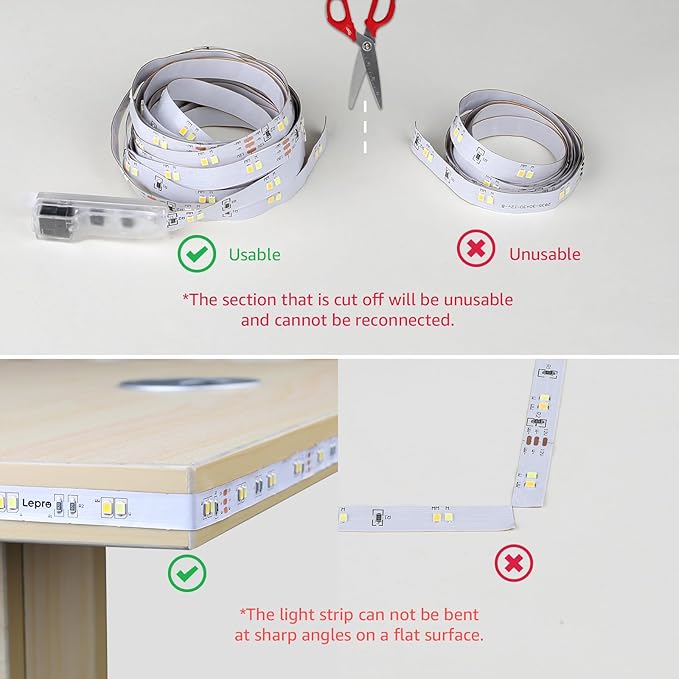 Lepro LED Tunable White Strip Light, Warm to Cool White, 16.4ft Dimmable Bright LED Tape Lights, 300 LEDs 2835, Strong 3M Adhesive, Not Cuttable, Suitable for Christmas Decorations, Home, Bedroom