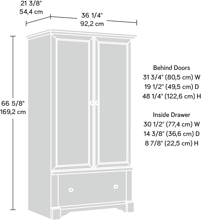 Sauder Palladia Armoire, Select Cherry finish