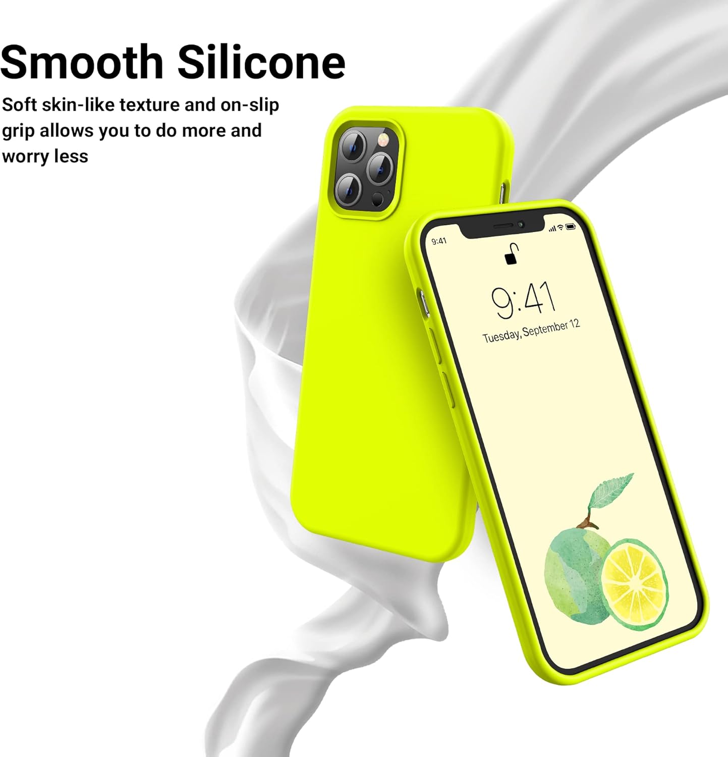 OTOFLY iPhone 12 Pro Max Case, Shockproof Silicone, Military-Grade Protection, Anti-Fingerprint & Anti-Slip,