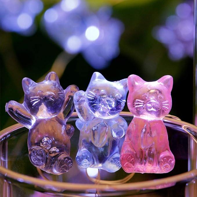 Impress Life 3D Kitty Cat String Lights:10 ft 30 LEDs Fairy Lights USB & Battery Powered with Remote Cute Kitten Animal Lights for Bedroom Home Wedding Birthday Party Indoor Christmas Decorations