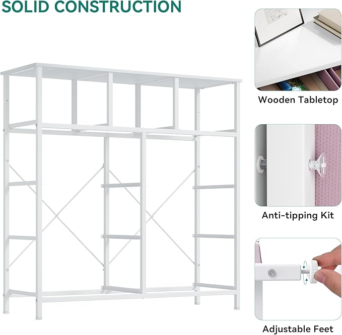 YITAHOME Dresser for Bedroom with 9 Drawers, Closet Dresser & Chest of Drawers for Living Room, Closets - Sturdy Steel Frame, Wooden Top & Easy Pull Fabric Bins