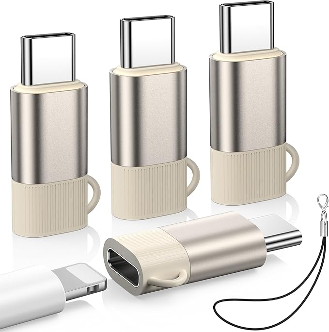 4 Pack Lightning to USB C Adapter for iPhone 15/16/17 Pro Max/Plus, Samsung - Fast Charging & Data Transfer, Lightning Female to USB C Male Adapter, Not for iPencil/Headphones/OTG