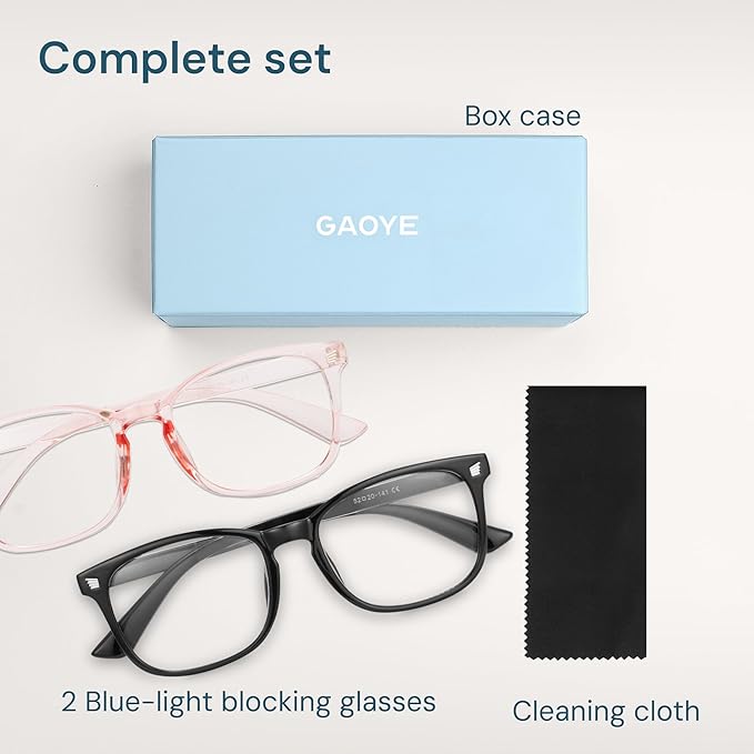Gaoye Blue Light Glasses for Men - Blocking Square Eyeglasses, Anti UV Ray Computer Gaming Glasses Blue Blockers for Women