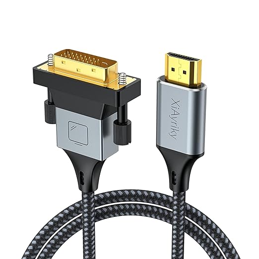 HDMI to DVI Adapter Cable 10-Pack, Bidirectional DVI to HDMI Cord Adapter Male to Male Support 1080P, 3D Comupter,Monitor,Game Console (10, Grey)
