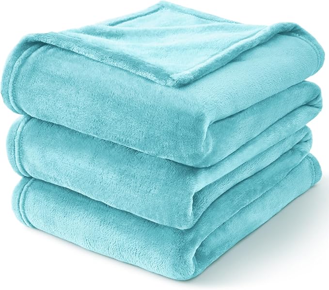 BEDELITE Fleece Blanket Light Blue Throw Blankets for Couch & Bed, Luxury Plush Cozy Fuzzy Blanket 50" x 60", Super Soft Warm Lightweight Throw Blanket for Travel Camping