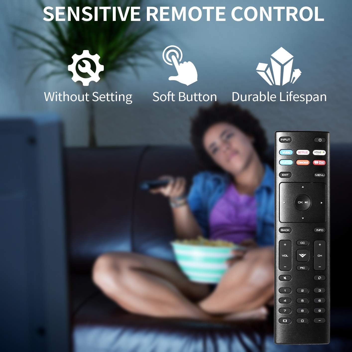 XRT136 Universal Replacement Remote Control for All Vizio Smart TVs, Compatible with D-Series M-Series P-Series V-Series