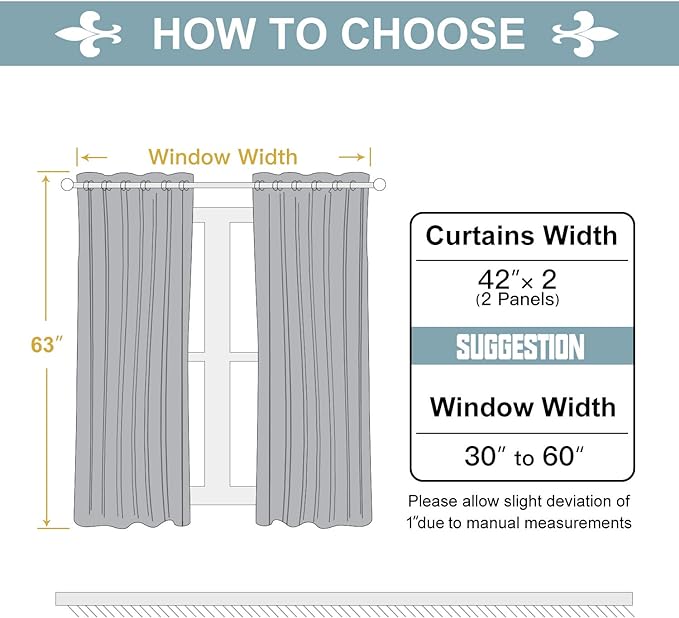 ChrisDowa 100% Blackout Curtains for Bedroom with Black Liner, 2 Thick Layers Total Blackout Thermal Insulated Grommet Window Curtains 2 Panels Set (Brown, 42 x 63 Inch)
