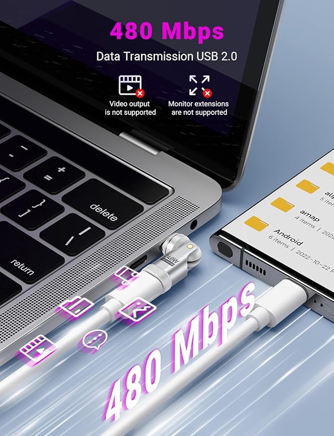 USB C Magnetic Adapter PD 240W(3Pack), 9PIN USB C 90 Degree Adapter/C Right Angle Adapter/180 Degree C Connector/Magnetic C to C for 1Phone 16/15, Ma-Book Pro/1Pad Series, Samsung Galaxy Series