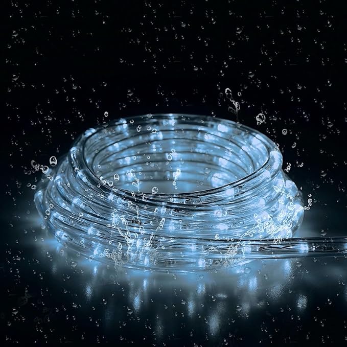 LED Rope Light, 20Ft LED Strip Lights Outdoor Waterproof Decorative Lighting for Indoor/Outdoor Decorations, Deck, Patio, Party and Bedroom Decorations (Cold White)