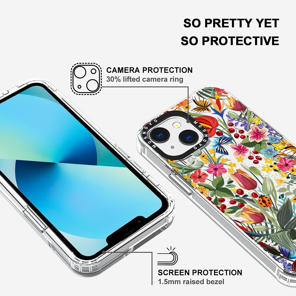 MOSNOVO iPhone 13 Case, Clear TPU Bumper Phone Case with Military-Grade Drop Protection and Anti Peel Off Tech - in The