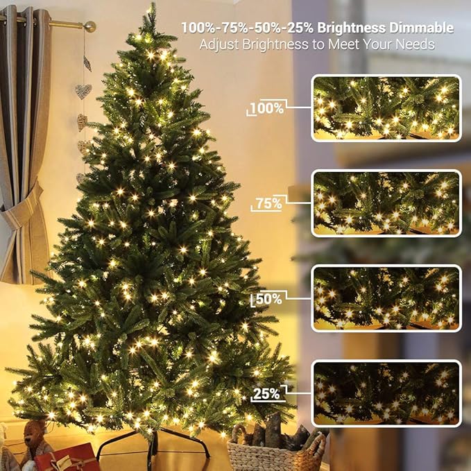 Brizled Christmas Lights, 344.16ft 1000 LED Color Changing Christmas String Lights with Remote, 11 Modes Xmas Tree Light Warm White & Multicolor Xmas Light Green Wire for Home Wedding Party