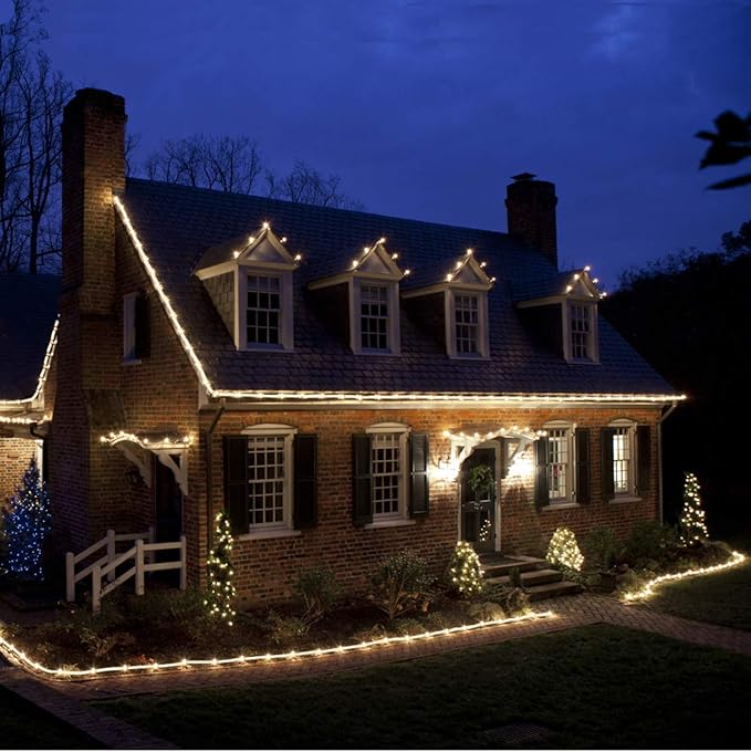 LED Rope Lights, 16.4ft Waterproof Connectable Strip Lighting, 3000K Soft White, Indoor Outdoor Mood Lighting for Home Christmas Holiday Garden Patio Party Decoration