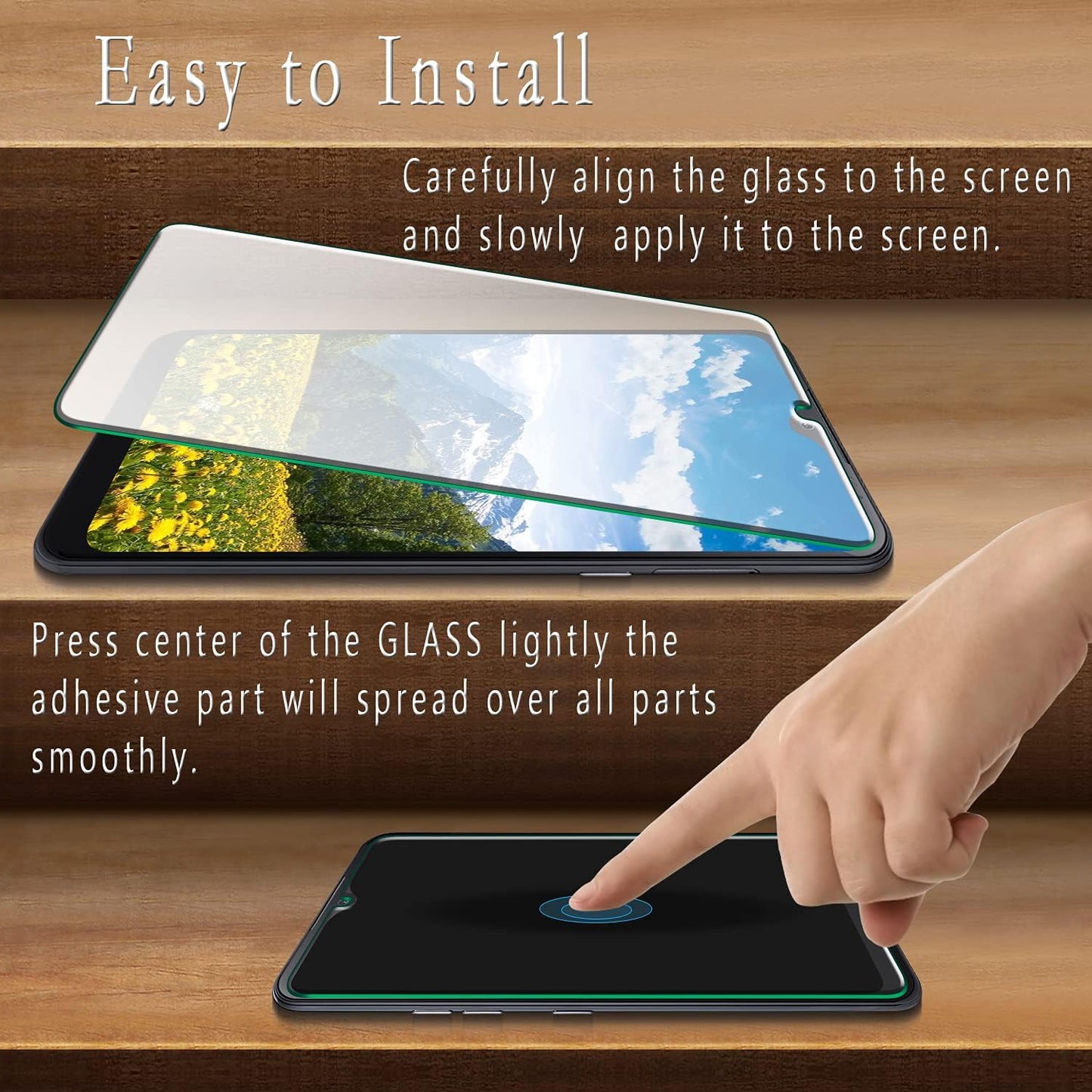 HPTech 2-Pack Tempered Glass Screen Protector for LG K51, Reflect, Q51 | Easy Install, 9H Hardness, Bubble Free
