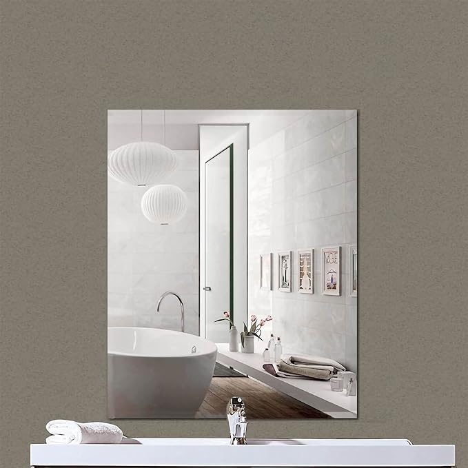 FixtureDisplays® 16X20 20X16 inches Rectangular Acrylic Mirror Plastic Shatter Proof Bath Nursery Kids Safety Mirror-NPF