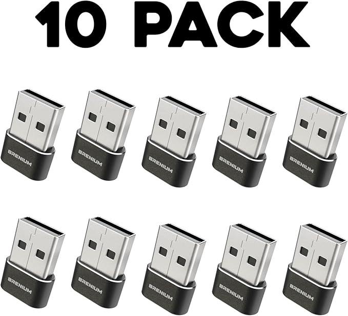 USB to USB C Adapter 10-Pack, Charger Converter for iPhone 14, Samsung Galaxy, iPad, Apple Watch, Type-C Female to A Male (USB-A to USB-C)