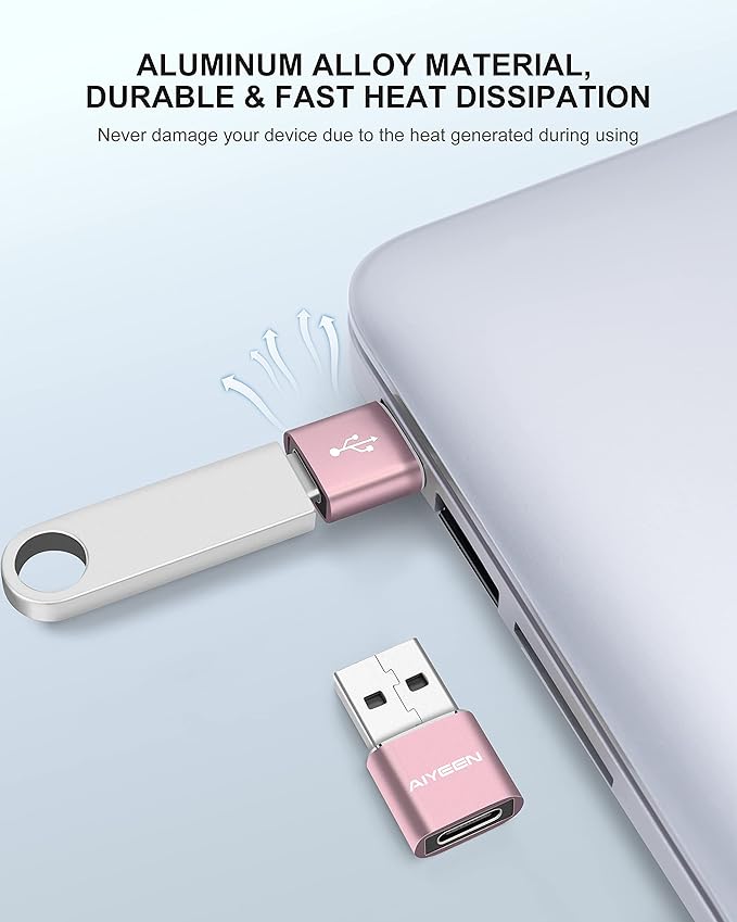 Upgraded USB C Female to USB A Male Adapter,Type C to USB A Charger Cable Converter for Apple iWatch 7 AirPods,MacBook,iPhone 12 13 14 15 Series,iPad mini 6,Samsung Galaxy S20 S21 S22 (3Pack RG)