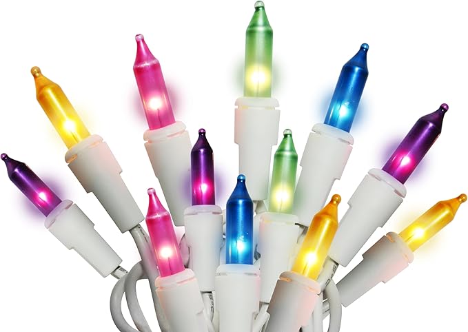Holiday Pride Easter String Lights - 100 Count Mini Easter Lights String on White Wire (22.5 Ft) - Indoor/Outdoor Use - UL Listed - Static & Blinking Modes (Pack of 2)