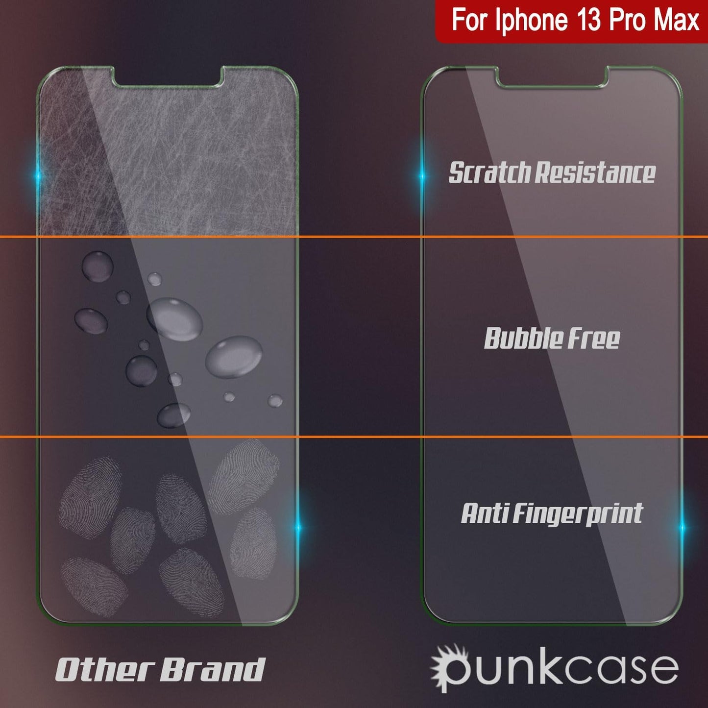 Punkcase Tempered Glass Screen Protector for iPhone 13 Pro Max, Universal Case Friendly 9H HD Armor Protection