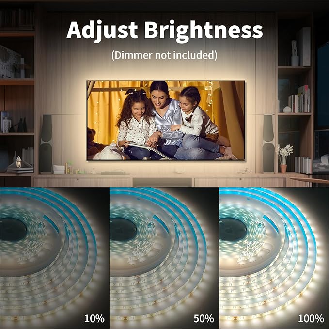 iNextStation 32.8ft/10M Warm White LED Strip Light, 24V 2835 SMD 600 LEDs Flexible Cuttable Waterproof LED Tape Light for Bedroom Kitchen Cabinet Wardrobe TV (Power Adapter not Included)