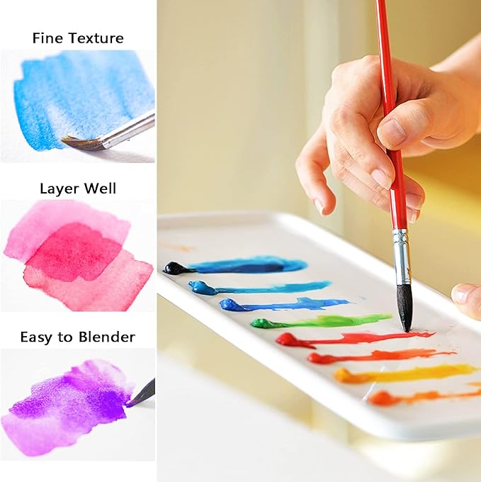 Shuttle Art Watercolor Paint Set, 36 Colors Watercolor Paint in Tubes (12ml Each) with 3 Brushes, Rich Pigment, Easy to Blend, Perfect for Kids, Artists, Beginners, Students