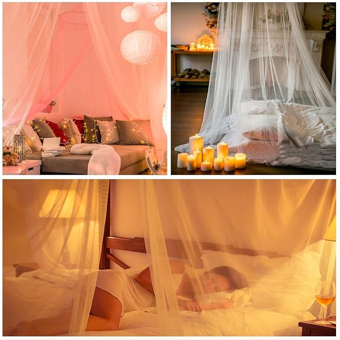 AIFUSI Mosquito Net for Single to King Size Bedroom by Quick and Easy Installation System Protection for Any Outdoor Indoor Derocate Lover