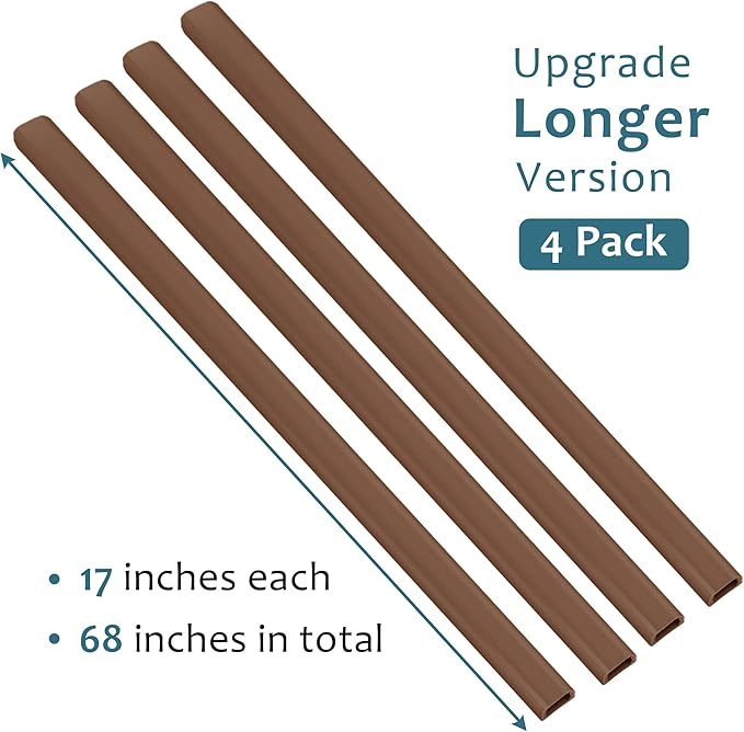 ZhiYo Wire Covers for 2 Cords, Wire Hider on Wall Mounted, Cord Cover Kit, Cable Cover Paintable, Cable Concealer for Extension Cord, Ethernet Cable, Speaker Wire Hider, Brown W0.7in H0.4in