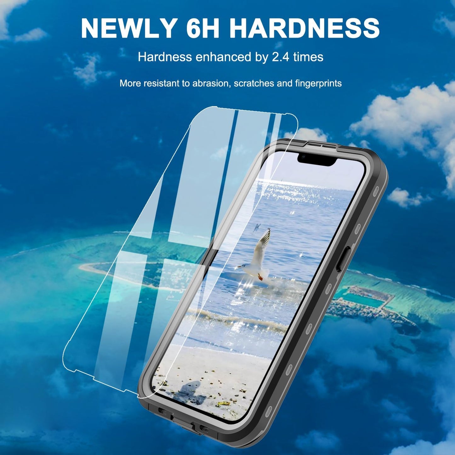 Full Body Case for iPhone 15 Plus 6.7 Inch, Waterproof Anti-Scratch Clear Magnetic Rugged Protector, Black-Gray