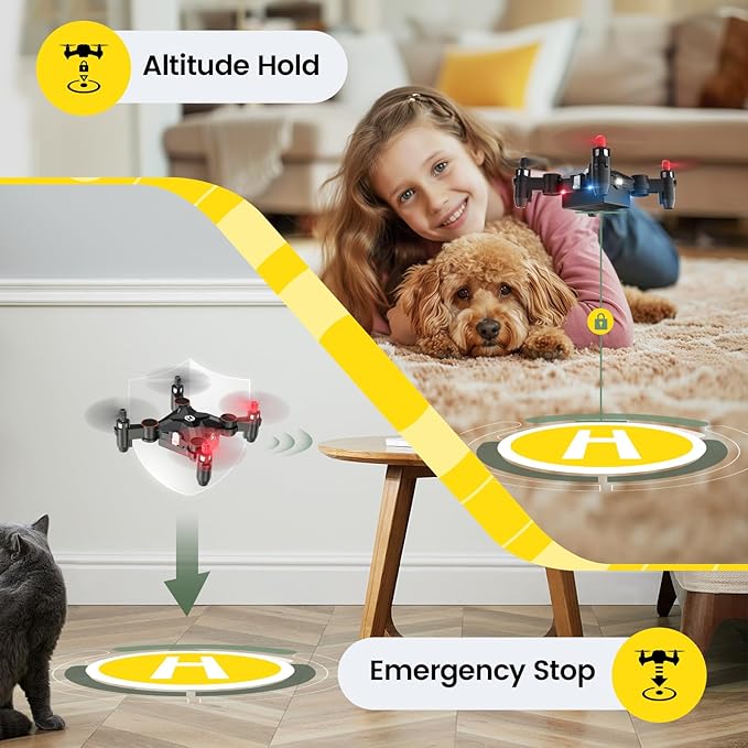 Holy Stone HS190 Foldable Mini Nano RC Drone for Kids Gift Portable Pocket Quadcopter with Altitude Hold 3D Flips and Headless Mode Easy to Fly for Beginners