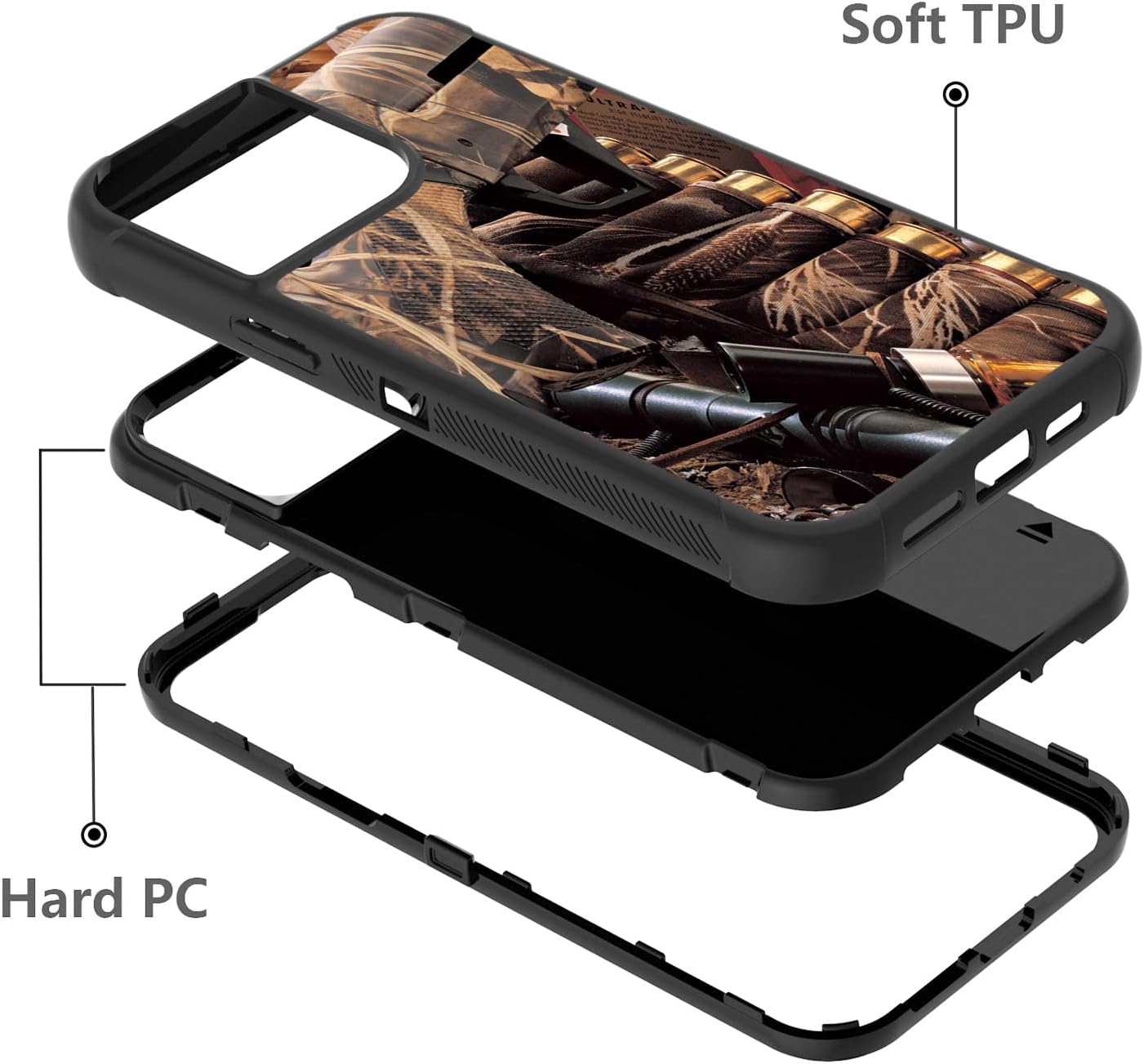 iPhone 11 Case, Duck Hunting Camouflage Heavy Duty 3 in 1 Hybrid Shockproof Protective Cover